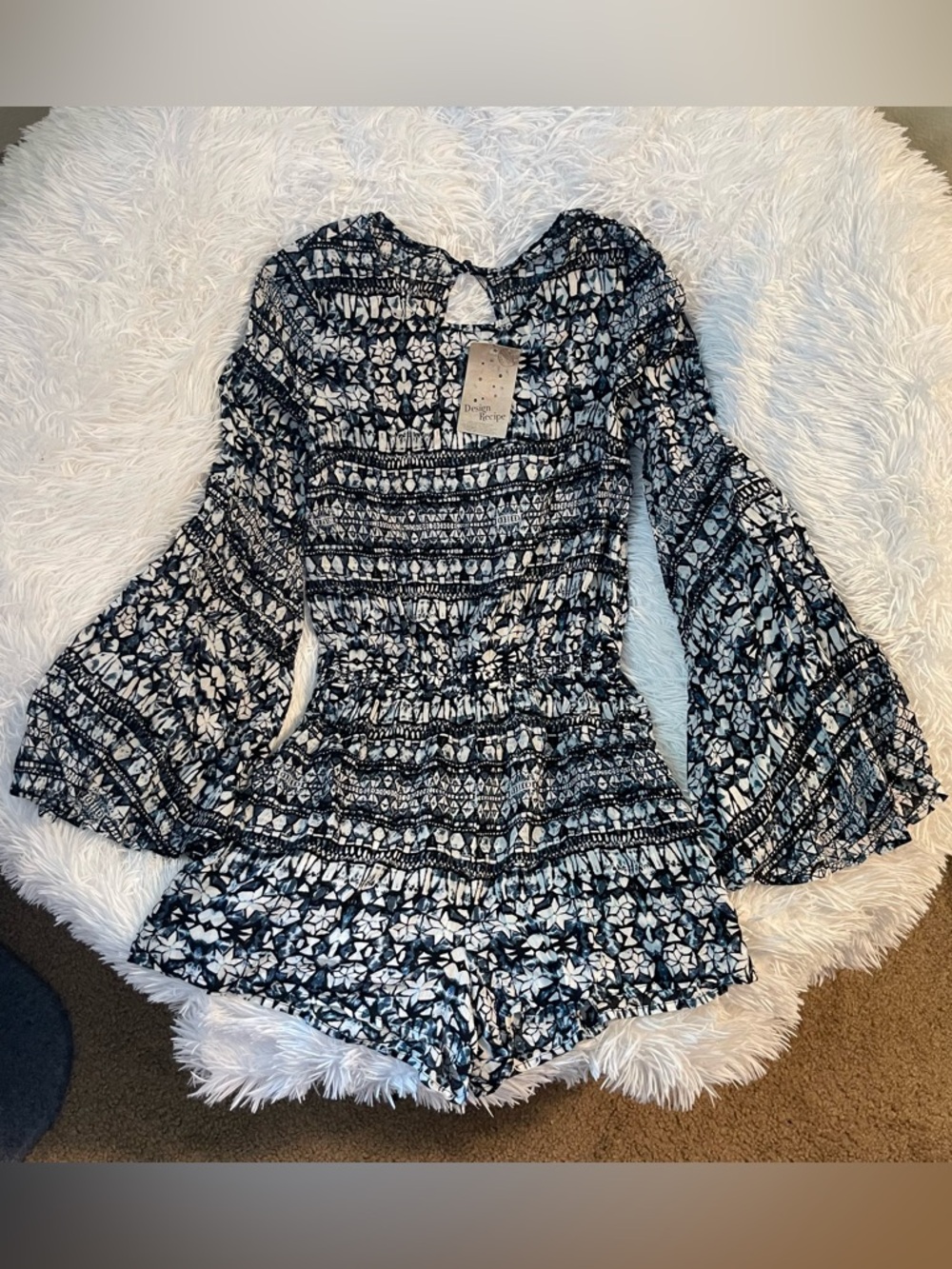 Flowing flared sleeves boho hippy gypsy  romper